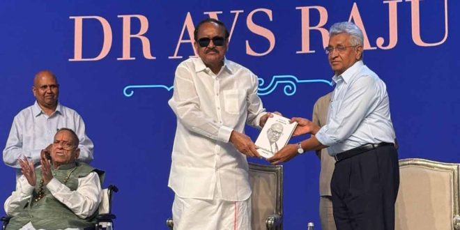 Former Vice-President Venkaiah Naidu unveils Padma awardee AVS Raju’s biography