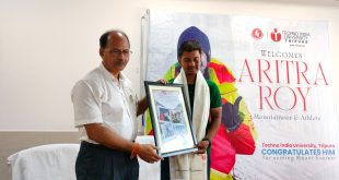 Mountaineer Aritra Roy Honored by Techno India University, Tripura.