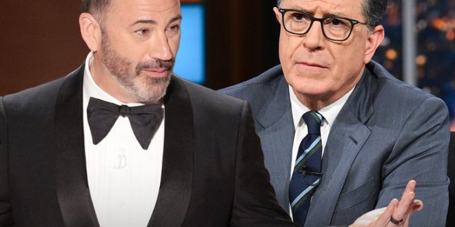 Hollywood supports Stephen Colbert following 'Late Night' cancellation.