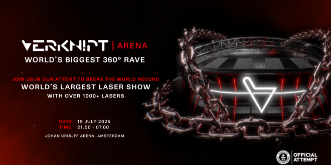 Verknipt's 2025 Arena Event Breaks World Record for Largest Laser Show